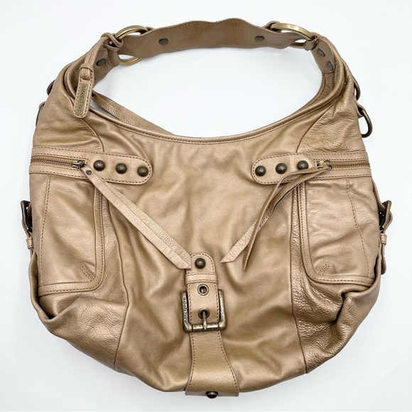 Isabella Fiore Handbags - Isabella Fiore Leather Gold Hobo Shoulder Bag